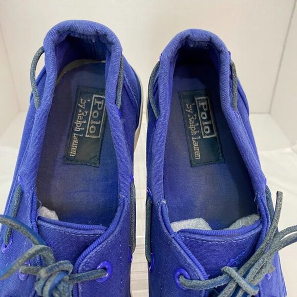 Polo Ralph Lauren Canvas Sander P Boat Shoes Blue Moc Toe Casual Sneaker 9.5D - Picture 10 of 12